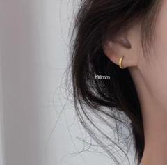 8mm☆シンプルで使いやすいゴールドフープピアス