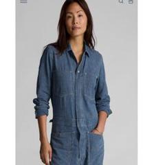 RRL インディゴ ストライプド リネンコットン カバーオール