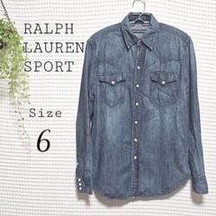 RALPH LAUREN SPORT ダークブルー ウエスタン デニムシャツ 6