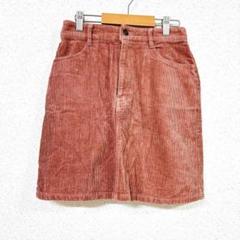 イング【M】ミニタイトスカート コデュローイ サーモンピンク バックウエストゴム