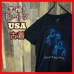 M プリント 大判 パロディ ブラック メンズ USA古着 半袖 Tシャツ