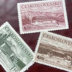 41733セール現品限　裏面難有小紙シワ外国切手　仏領南極地域発行凹版風景1種揃 71728セール現品限 外国切手 チェコスロバキア発行凹版風景3種揃