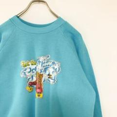 70-80s USA製 Healthknit スウェット フロッキー スケート