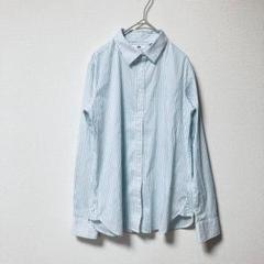 ユニクロ　シャツ　(M)　ストライプ　細見え　長袖　総柄　レディース　完売品