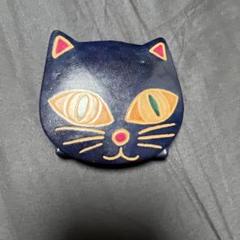 猫の顔型コインケース ネイビー