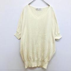 チャコクローゼット Vネック ドルマン ニット セーター コットン 【F】 白