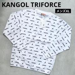 【在庫処分】 新品】KANGOL TRIFORCE ロゴ総柄 プルオーバースニード ブルゾン メンズウェア