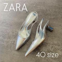 ZARA シルバーメタルパンプス 40size - メルカリ