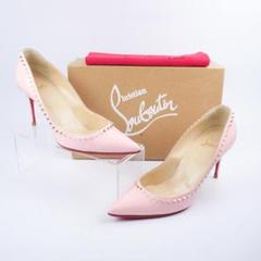 EU38 Christian Louboutin スタッズピンクパンプス413A Miss Z - 80 mm パンプス - パテントレザー - ピンク