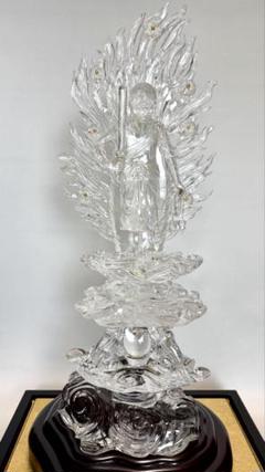 #※ナギ※甲州水晶細工の伝統工芸士・田中保山作　 水晶彫刻 不動明王像 ナギ様専用※甲州水晶細工の伝統工芸士・田中保山作 水晶彫刻