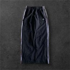 00s adidas nylon wide pants y2k teck 黒 M