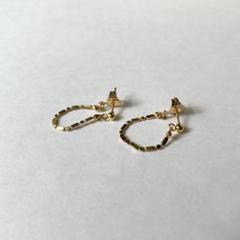 ゴールドチェーンフープ樹脂ピアス・ピアス・イヤリング