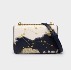 星空の刺繍が施された小さな正方形のハンドバッグ,ショルダーバッグ