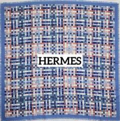 ★HERMES★ ストール ショール リボン ボルデュック・オ・カレ ブルー ☆HERMES☆ ストール ショール リボン ボルデュック・オ・カレ