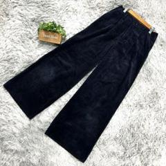 訳アリ❗️【ZARA】ザラリブワイドパンツ(EUR XS)濃紺