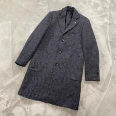 ラルディーニ DAIZ チェスターコート 千鳥格子 ネイビー/グレー