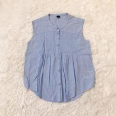 美品　ギャップキッズ　ノースリーブシャツ　ブラウス　ピンタック　水色　14〜16