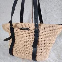 美品 DIESEL トートバッグ かごバッグ ラフィア デニム 大容量