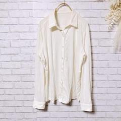 【美品】(XL) 長袖カットソー トップス ホワイト レディース 無地 シンプル