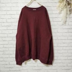 【美品】(XL) チャンピオン トレーナーロゴ ワインレッド シンプル メンズ