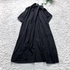 極美品 近年モデル divka ディウカ ロングカーディガン 半袖 フリル 黒 極美品 近年モデル divka ディウカ ロングカーディガン 半袖