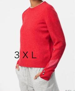 新品　ユニクロ　カシミヤクルーネックセーター　アニヤ 3XL　赤　RED 3XL【新品未使用】ユニクロ アニヤカシミヤ クルーネック