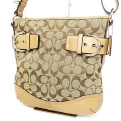 COACH コーチ ショルダーバック シグネチャー ブラウン系 保存袋付