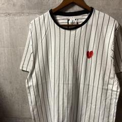 Tシャツ 90s 00s ヴィンテージ Y2K ストライプ ハート 夏 H425