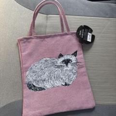 値下げしました！！猫刺繍 ピンク トートバッグ - メルカリ