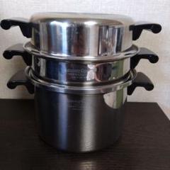アムウェイ　蒸し器2点(蓋なし) 鍋2点　片手鍋2点(ほぼ未使用) アムウェイ 蒸し器2点(蓋なし) 鍋2点 片手鍋2点(ほぼ未使用)