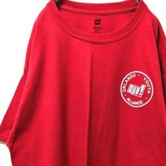ヘインズ オーランドユースアライアンス ロゴ Tシャツ レッド 赤色 L古着