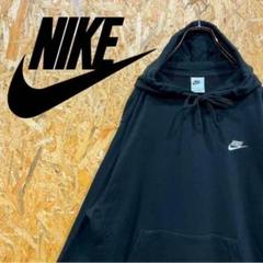 NIKE ナイキ パーカー☆ビッグスウォッシュ 両面ロゴ ゆるだぼ 送料無料 ナイキ 刺繍ロゴ 人気 モノトーン ゆるだぼ キング