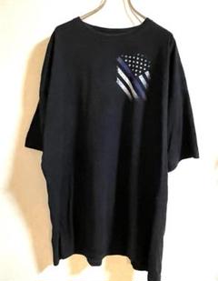 ビックサイズ　アメカジ　星条旗　ヘインズ　Tシャツ 半袖　ブラック　3XL