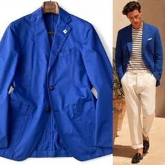 LARDINI ラルディーニ テーラード ジャケット ブルー 青 48 L〜XL LARDINI ラルディーニ テーラード ジャケット ブルー 青 48 L