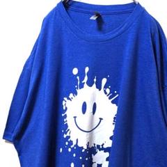 ネクストレベル スマイル インク ロゴ Tシャツ ブルー 青 3XL 古着