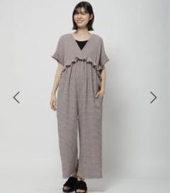 ニコアンド DRY クシュワイドロンパース レンガチェック - メルカリ