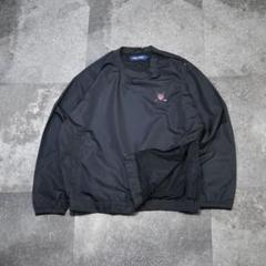 古着 POLO GOLF ナイロンプルオーバー デザイン サイドジップ ブラック