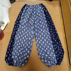浴衣もんぺパンツ【紺】藍 流水 桜 ワイドパンツ 着物リメイク ハンドメイド 着物リメイク もんぺパンツ ロングパンツ suke412 通販 14579084