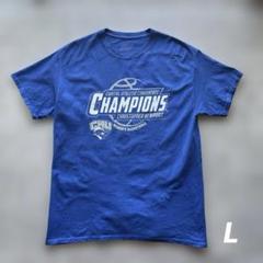 アメリカ古着半袖Tシャツ"CNU"ブルー L バスケ カレッジ BLUE 青色