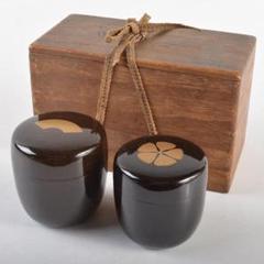 イ547 棗『ガラス鼈甲文様棗茶入木箱』茶器茶道具