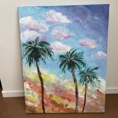 パームツリーの抽象油絵