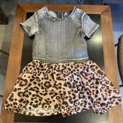 GUESS デニムレオパード半袖ワンピース