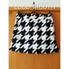 美品♪LOUD MOUTH★かわいい千鳥格子柄スカート総柄ラウドマウス