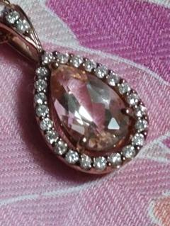 大粒モルガナイト　ペンダントトップ　ネックレス　1.44ct ダイヤ0.21ctのサムネイル