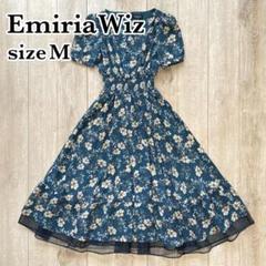 EmiriaWizエミリアウィズ 花柄フラワー 半袖ロングフレアワンピース M