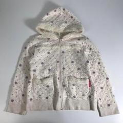 子供服 120㎝ 3can4on パーカー キルト 白 雪結晶柄F1A197