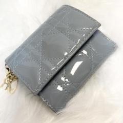 美品♡Dior ✨三つ折り財布 グレー系 キャンバス Dior 三つ折り財布 グレー キャンバス