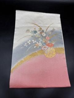 高級　正絹　洒落帯　名古屋帯　アンティーク　刺繍　花柄　金箔　209