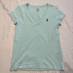 718 ポロ　ラルフローレン　ミントグリーン　ブルー　Tシャツ ポニー　XS