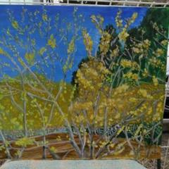 着払。油彩画(蝋梅)大宮市最後の美術展入選作品F15 大幅値下げ。 着払。油彩画(蝋梅)大宮市最後の美術展入選作品F15 大幅値下げ